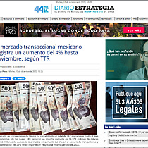 El mercado transaccional mexicano registra un aumento del 4% hasta noviembre, segn TTR